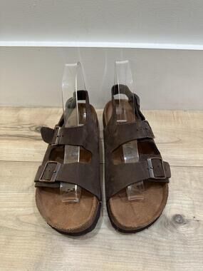 Betula Sandals Womens Size 7 Brown Nubuck Leather Slingback Cork Arch Support